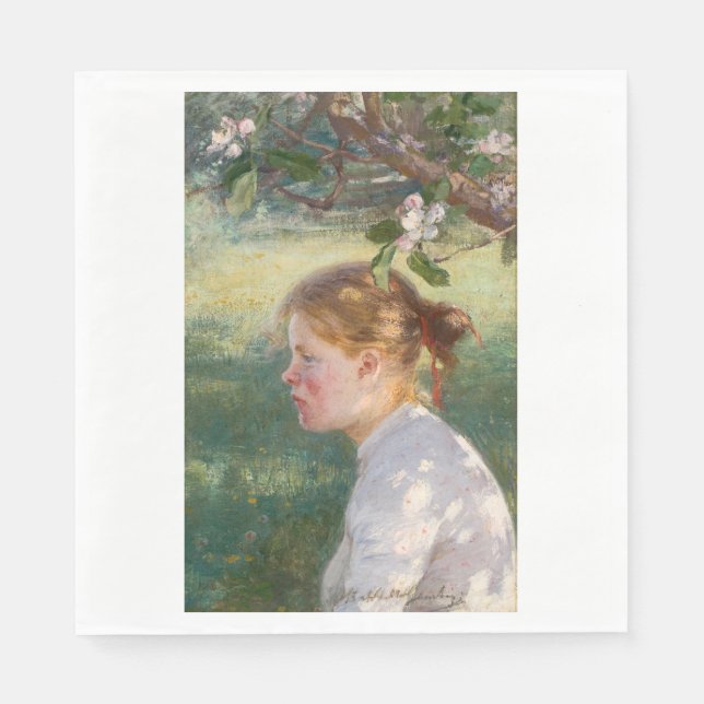 Servilleta De Papel Chica bajo el árbol de manzanas (por Danielson-Gam (Anverso)