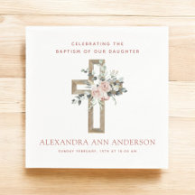 Chica Baptism Dusty Pink Rose Christian