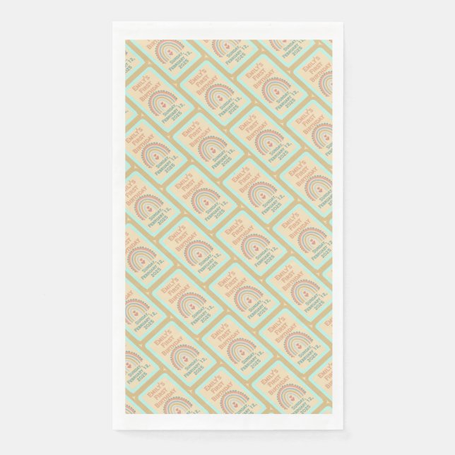 Servilleta De Papel Chica Boho Birthday Magic Pale Yellow (Anverso)