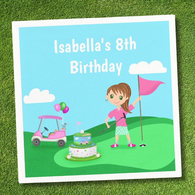 Servilleta De Papel Chica Chibi de Cumpleaños Fiesta de Golf Par-Tee (Subido por el creador)