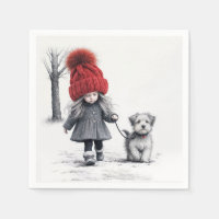 Chica Con Gorra De Cuñado 3D Con Perro