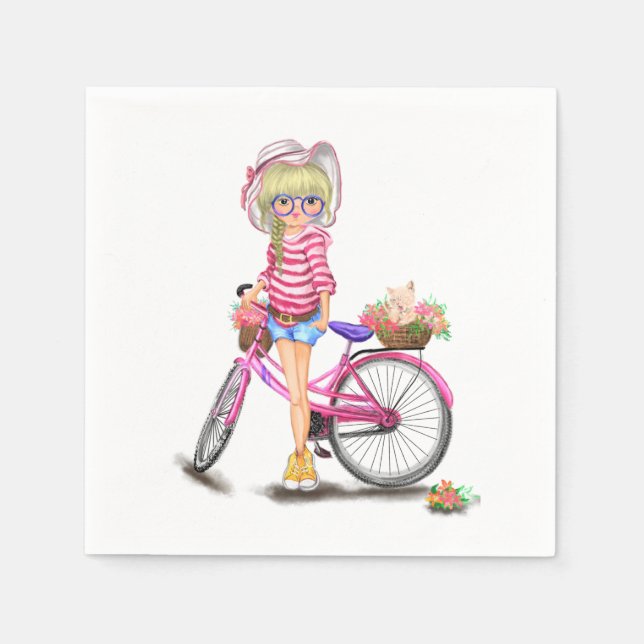 Servilleta De Papel Chica con servilletas para bicicletas (Anverso)