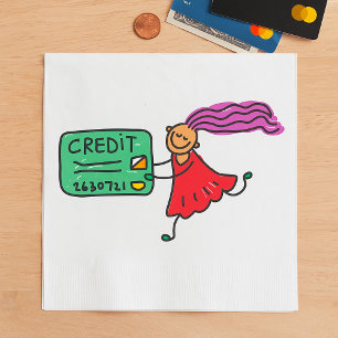 Servilleta De Papel Chica Con Tarjeta De Crédito