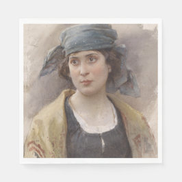 Servilleta De Papel Chica con un velo verde (por Ludwig Passini)