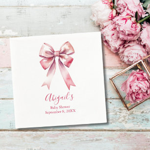 Servilleta De Papel Chica Coqueta con Lazo Rosa Baby Shower