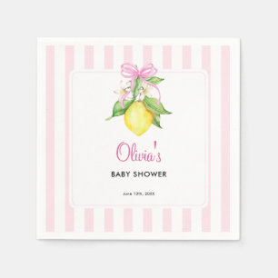 Servilleta De Papel Chica Coqueta Cumpleaños Bebé Rosa Limón