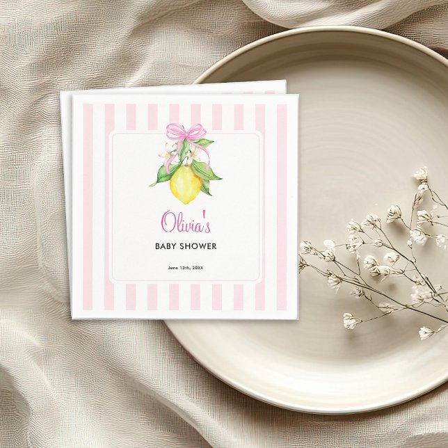Servilleta De Papel Chica Coqueta Cumpleaños Bebé Rosa Limón (Subido por el creador)