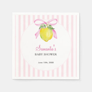 Servilleta De Papel Chica Coqueta Limón Rosa Baby Shower