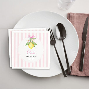 Servilleta De Papel Chica Coqueta Rosa Limón Baby Shower