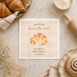 Servilleta De Papel Chica Croissant con un Bebé en el Horno Fiesta de