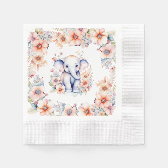 Servilleta De Papel Chica Cute Baby Elephant (Anverso)