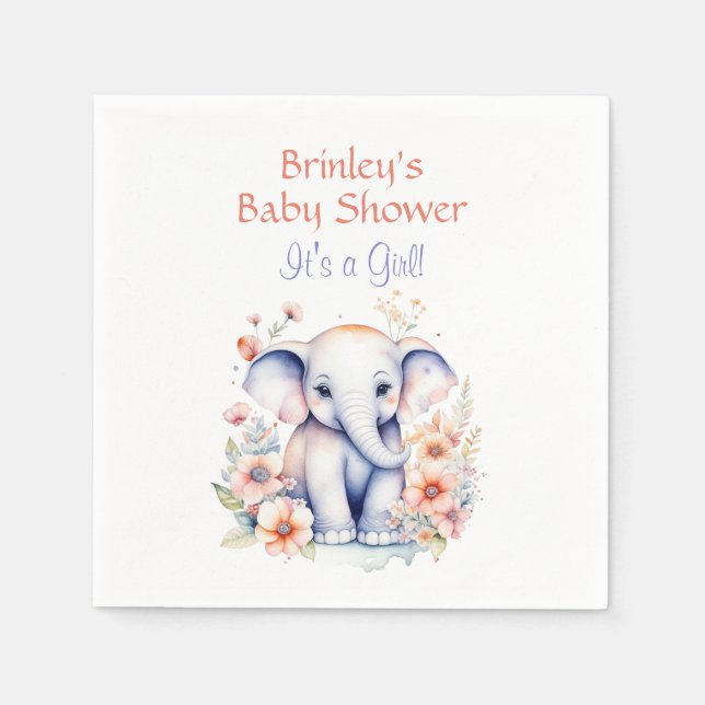 Servilleta De Papel Chica Cute Baby Elephant (Anverso)