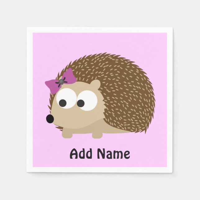 Servilleta De Papel Chica Cute Hedgehog (Anverso)