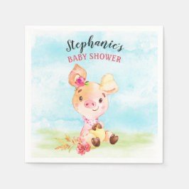 Servilleta De Papel Chica de acuarela Granja de Baby Shower de gancho