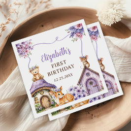 Servilleta De Papel Chica de Animales Woodland Primer Fiesta de Cumple