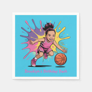 Servilleta De Papel Chica de arte pop Baloncesto Cumpleaños Bash