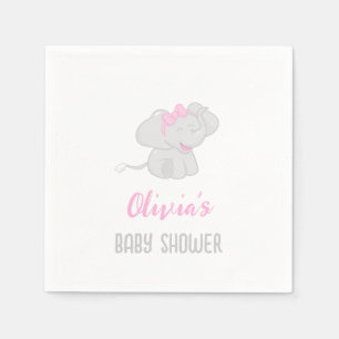 Servilleta De Papel Chica de Baby Shower Cute Elephant