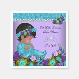 Servilleta De Papel Chica de Baby Shower Verde azulado Blue Purple