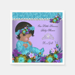 Servilleta De Papel Chica de Baby Shower Verde azulado Blue Purple