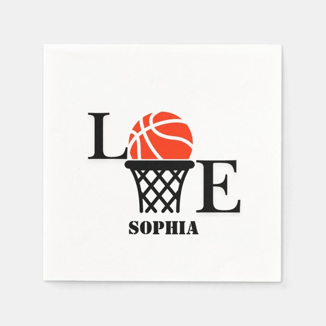 Servilleta De Papel Chica de Baloncesto, Chica de Baloncesto Cumpleaño (Anverso)