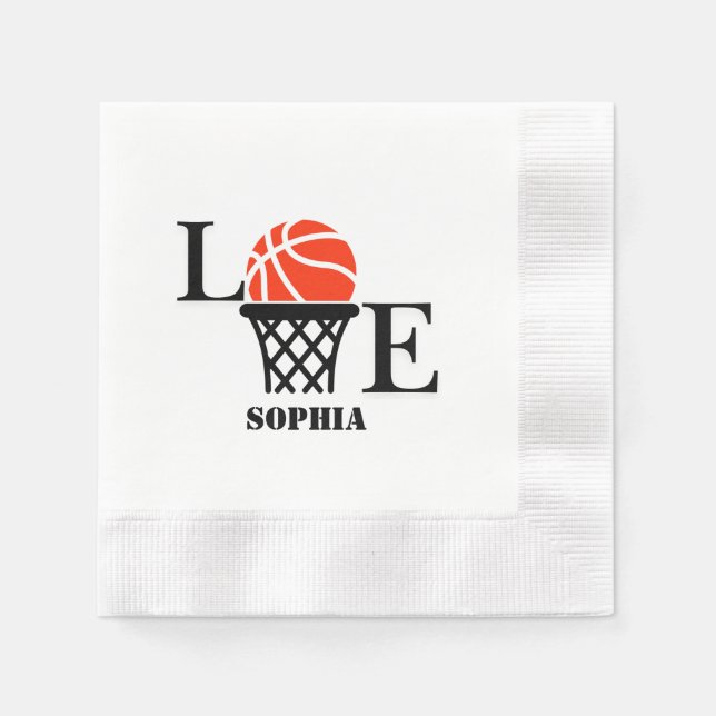 Servilleta De Papel Chica de Baloncesto, Chica de Baloncesto Cumpleaño (Anverso)