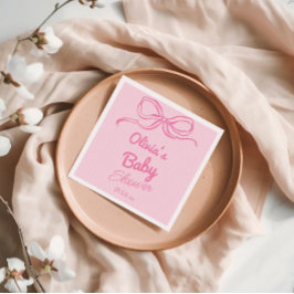 Servilleta De Papel Chica de bebé con muñeca roja dibujada a mano