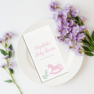 Servilleta De Papel Chica de Caballo de Balanza Rosa Baby Shower