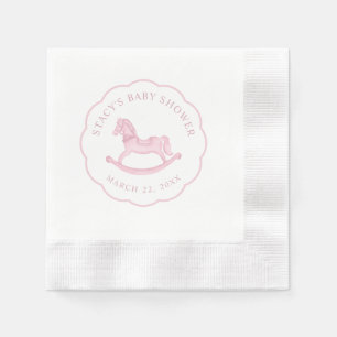 Servilleta De Papel Chica de caballos rosados Baby Shower Napkins