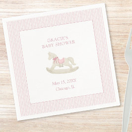 Servilleta De Papel Chica de caballos rosados simple clásico Baby Show