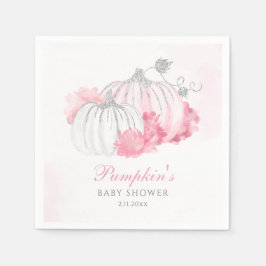 Servilleta De Papel Chica de calabaza rosa Rubor floral Baby Shower