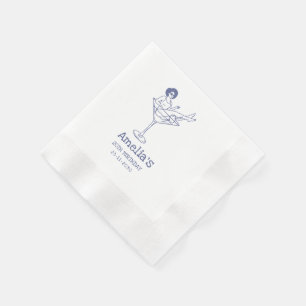 Servilleta De Papel Chica de cóctel funky dibujada a mano cumpleaños