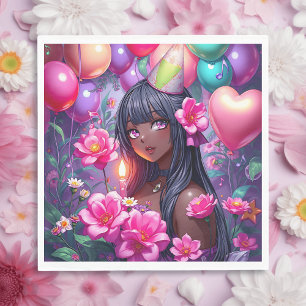 Servilleta De Papel Chica de color de cumpleaños temática anime
