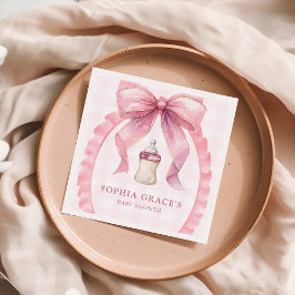 Servilleta De Papel Chica de Coquette de Moda de Bow Rosado Baby Showe
