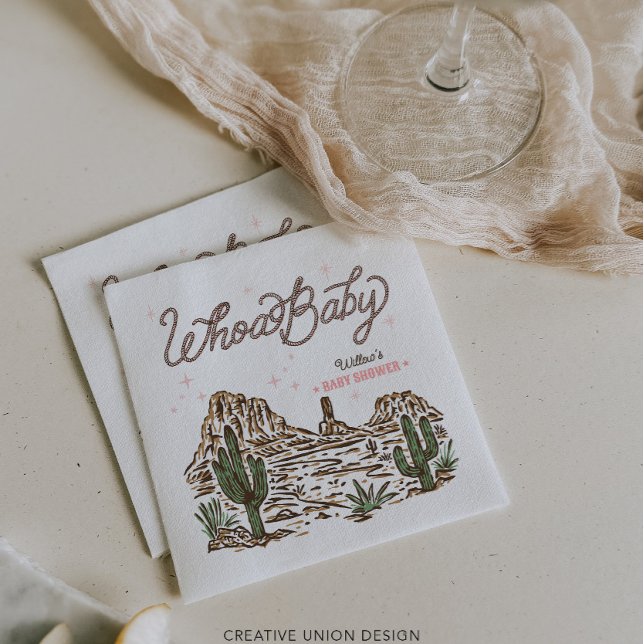 Servilleta De Papel Chica de Cowgirl occidental Baby Shower (Subido por el creador)