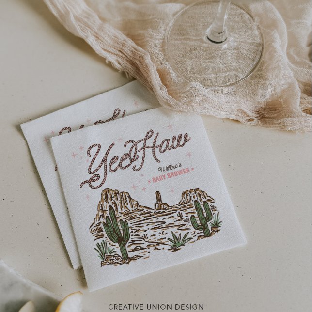 Servilleta De Papel Chica de Cowgirl occidental Baby Shower (Subido por el creador)