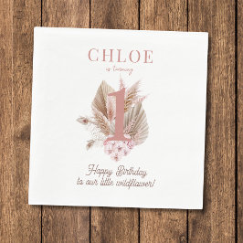 Servilleta De Papel Chica de cumpleaños 1 de Wildflower