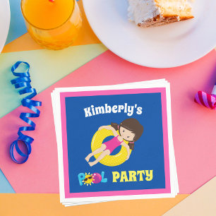 Servilleta De Papel Chica de cumpleaños personalizado Fiesta de grupo 