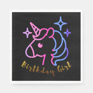 Servilleta De Papel Chica de cumpleaños unicornio unicornio unicornio