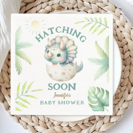 Servilleta De Papel Chica de dinosaurios Baby Shower Triceratops Dino 