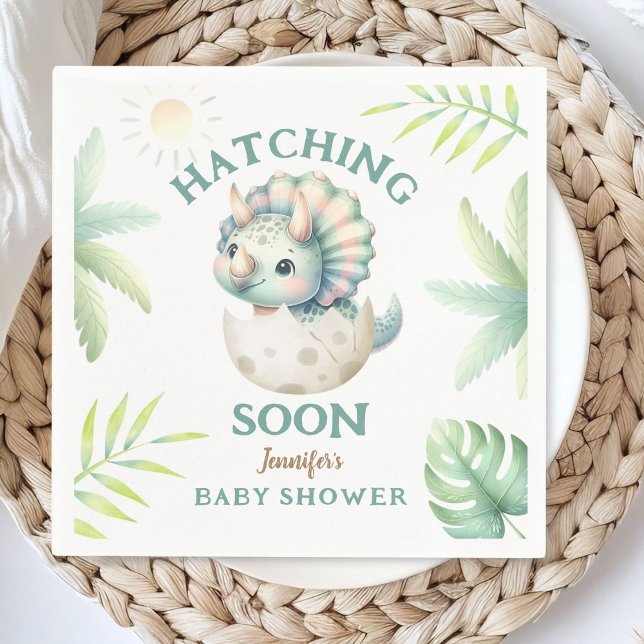 Servilleta De Papel Chica de dinosaurios Baby Shower Triceratops Dino  (Subido por el creador)