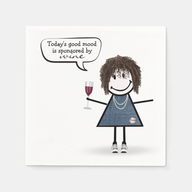 Servilleta De Papel Chica de Fiesta de palo en zapatillas con vino (Anverso)
