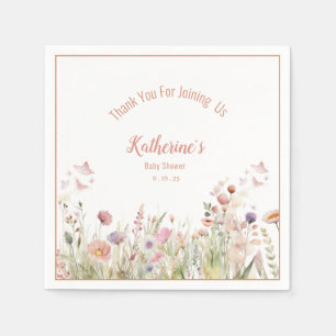 Servilleta De Papel Chica de flores silvestres Baby Shower
