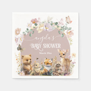 Servilleta De Papel Chica de flores silvestres de bosque Baby Shower