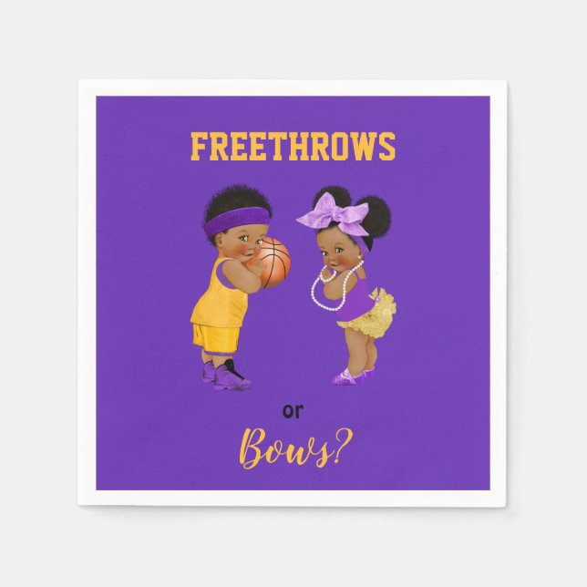 Servilleta De Papel Chica de Freethrows o Bows Purple Gold (Anverso)