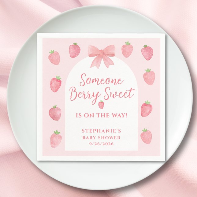 Servilleta De Papel Chica de Fresa Dulce Dulce Shower de Bebé (Subido por el creador)