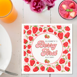 Servilleta De Papel Chica de Fresa Patrón Fresa Roja Rústica Primera B
