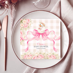 Servilleta De Papel Chica de ganso con lazo de gingham rosa Fiesta de