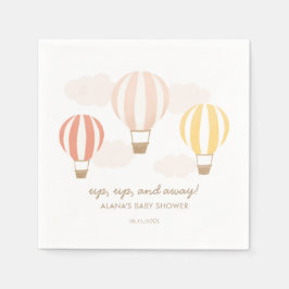 Servilleta De Papel Chica de globos de aire caliente rosado Baby Showe