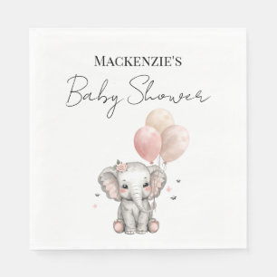 Servilleta De Papel Chica de globos y elefante Baby Shower