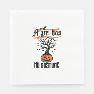 Servilleta De Papel Chica de Halloween sin disfraz calabaza vintage_1